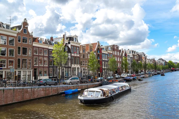 Amsterdam canaux et bateaux, Hollande, Pays-Bas . — Photo