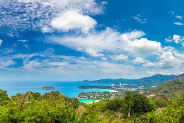 Karon View Phuket Tayland noktada Panoraması yaz gün