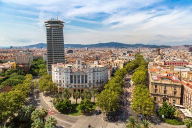 Barcelona 'nın panoramik görünümü