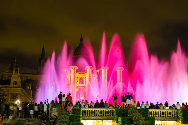 Espectáculo de luces Magic Fountain en Barcelona — Foto de Stock