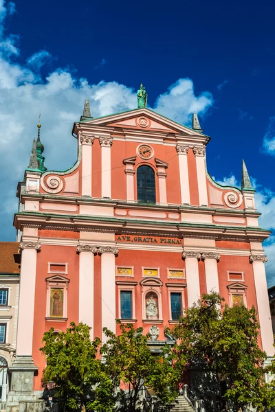 Franciscan Church in Ljubljana — Stock Photo, Image