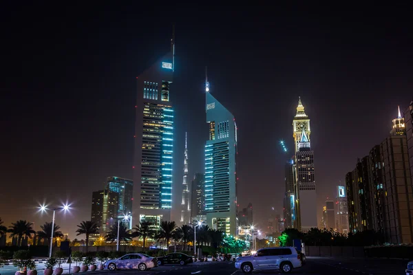 Dubai Dowtown at ngiht — Stock Photo, Image