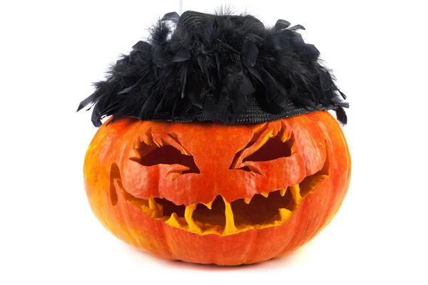 Halloween pumpkin with hat — Stock Photo, Image