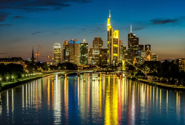 Frankfurt am Main during sunset — Stock Photo, Image