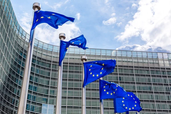 Banderas europeas en Bruselas — Foto de Stock