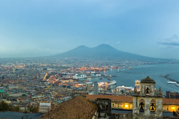 Napoli  and mount Vesuvius in  Italy — Stock Photo, Image