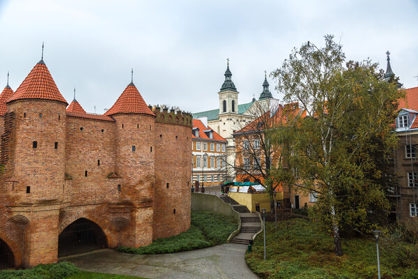 Barbican fortress in Warsaw