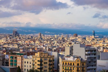 Barcelona 'nın panoramik görünümü