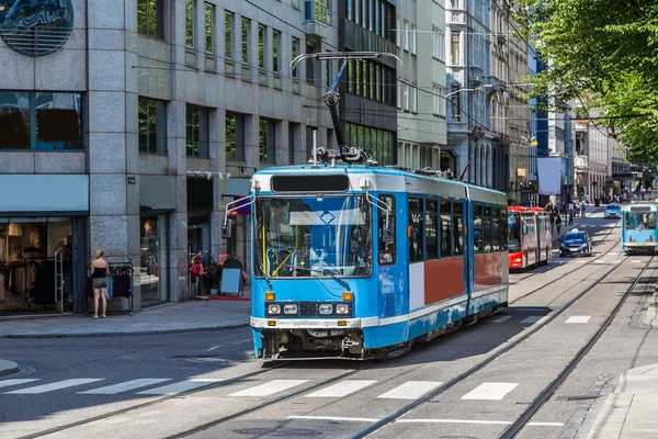 Современный трамвай в Осло — стоковое фото