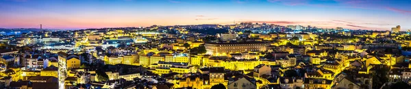 Aerial view of Lisbon at night — Stock Photo, Image