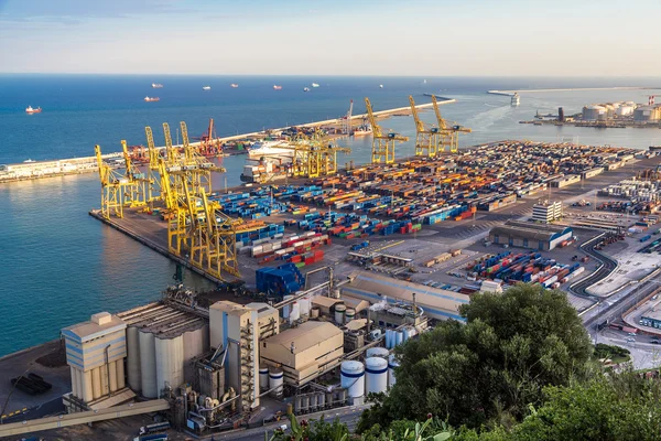 Panoramic view of port in Barcelona — Stock Photo, Image