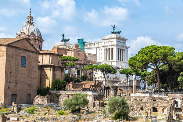 Ancient ruins of Forum in Rome