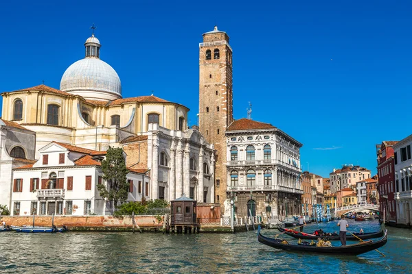 Gondel auf canal grande in venedig — Stockfoto