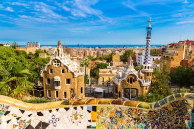 Barselona, İspanya 'da Park Guell