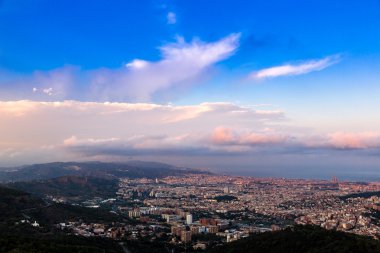 Barcelona 'nın panoramik görünümü