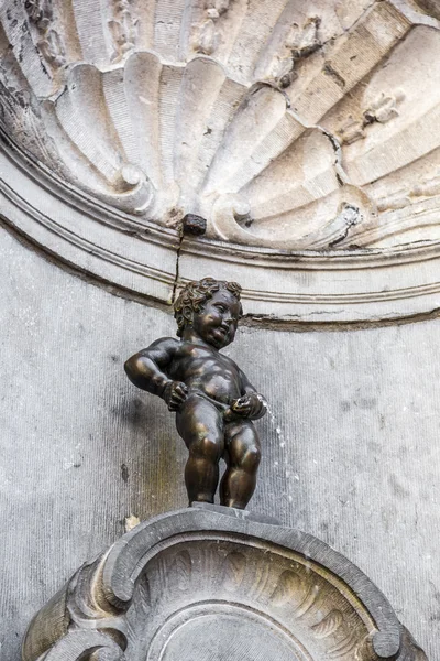 Soška Manneken pis v Bruselu — Stock fotografie