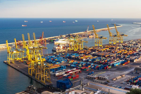 Vista panoramica del porto di Barcellona — Foto Stock