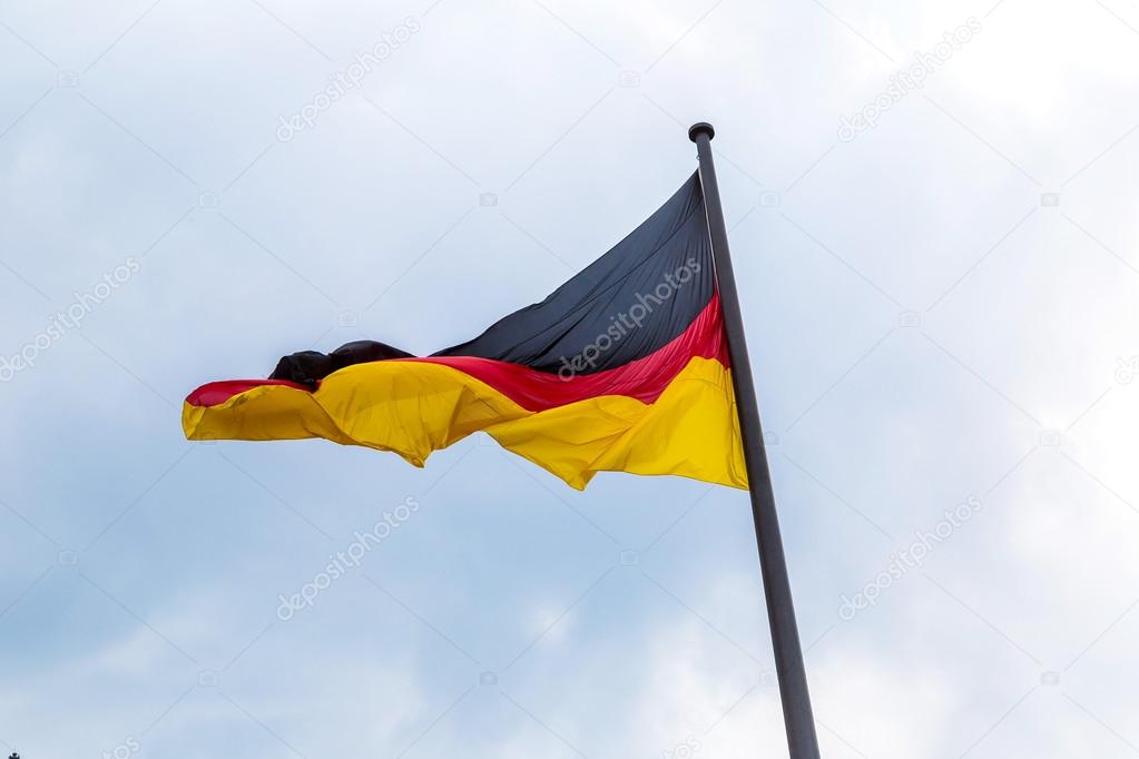 Germany flag in blue sky