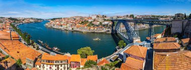 Panorama of Porto in Portugal clipart