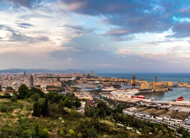 Barcelona 'nın panoramik görünümü