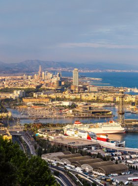 Barcelona 'nın panoramik görünümü