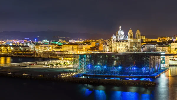 Castle and Cathedral de la Major in Marseille — Stock Photo, Image