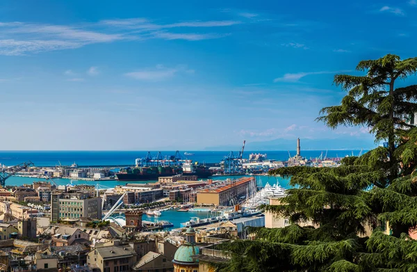Puerto de Génova en el día de verano, Italia — Foto de Stock