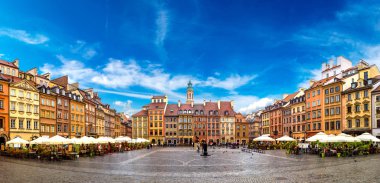 Old town square in Warsaw clipart