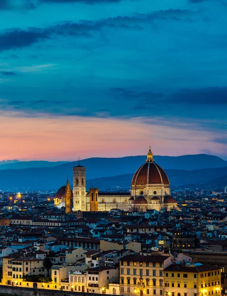 Panoramautsikt över solnedgången i Florens — Stockfoto