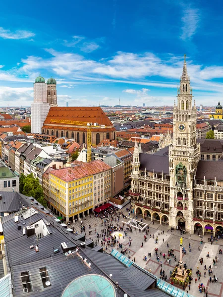 Flygfoto på Marienplatz rådhuset — Stockfoto