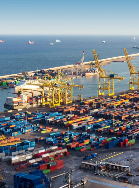 Vista panorâmica do porto de Barcelona — Fotografia de Stock