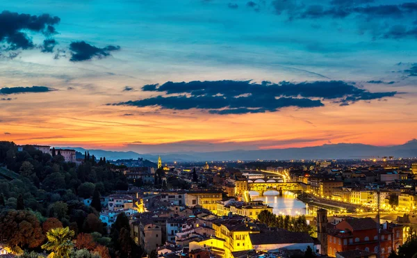 Floransa'da panoramik günbatımı — Stok fotoğraf