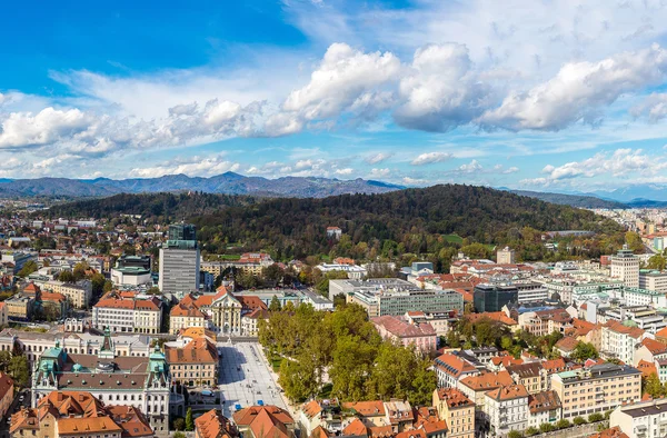 Letecký pohled na v Lublani — Stock fotografie