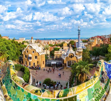Barselona, İspanya 'da Park Guell