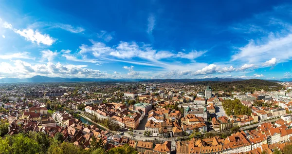 Letecký pohled na v Lublani — Stock fotografie