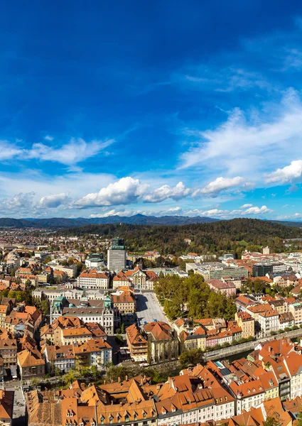 Letecký pohled na v Lublani — Stock fotografie