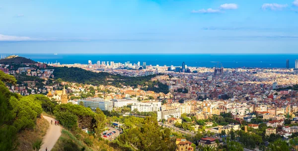 Panoramatický výhled na Barcelonu — Stock fotografie