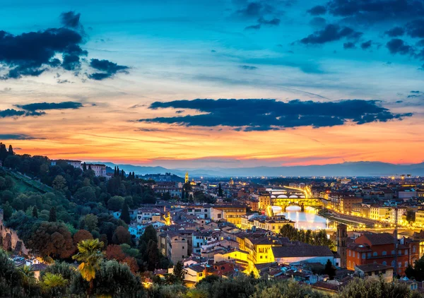 Pôr do sol panorâmico em Florença — Fotografia de Stock