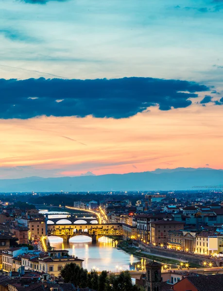 Panoramatické západ slunce ve Florencii — Stock fotografie