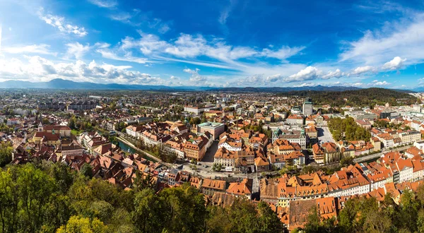 Letecký pohled na v Lublani — Stock fotografie