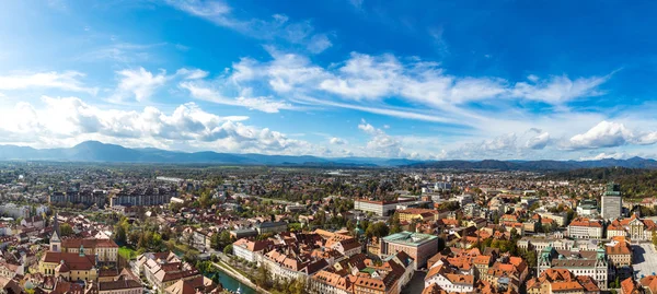 Letecký pohled na v Lublani — Stock fotografie