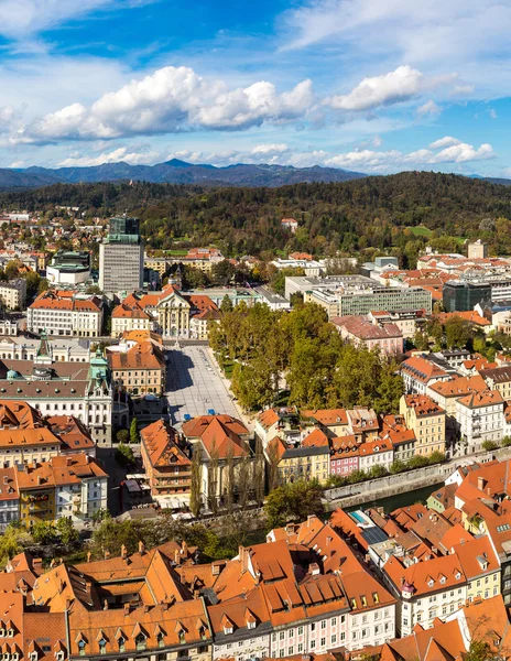 Luchtfoto van Ljubljana in Slovenië — Stockfoto