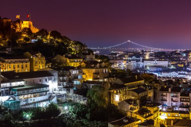 Lisbon at night, Portugal clipart