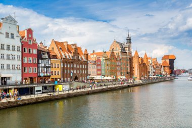 Cityscape Gdansk Vistula Nehri üzerinde
