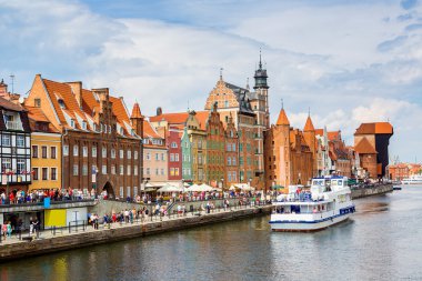 Cityscape Gdansk Vistula Nehri üzerinde