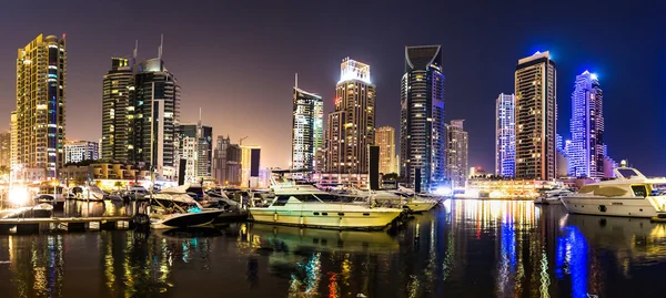 Dubai downtown in a summer night — Stock Photo, Image