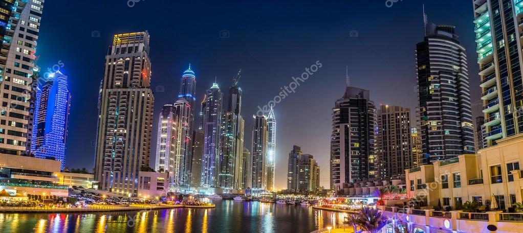 Dubai downtown in a summer night Stock Photo by ©bloodua 96628238