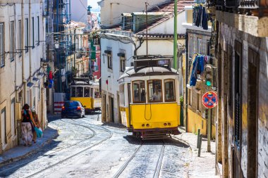 Lizbon Merkezi Vintage tramvay