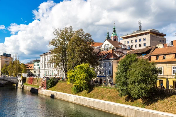 Ljubljana river in a summer day, Slovenia — Stock Photo, Image