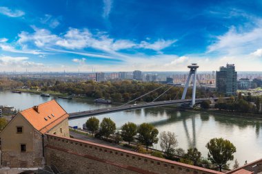 Panoramic view of Bratislava clipart